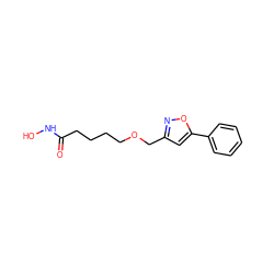 O=C(CCCCOCc1cc(-c2ccccc2)on1)NO ZINC000040876325