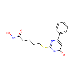 O=C(CCCCSc1nc(-c2ccccc2)cc(=O)[nH]1)NO ZINC000035050428