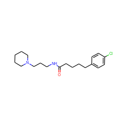 O=C(CCCCc1ccc(Cl)cc1)NCCCN1CCCCC1 ZINC000096939855