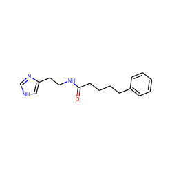 O=C(CCCCc1ccccc1)NCCc1c[nH]cn1 ZINC000040465004