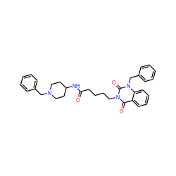 O=C(CCCCn1c(=O)c2ccccc2n(Cc2ccccc2)c1=O)NC1CCN(Cc2ccccc2)CC1 ZINC000009616527