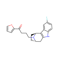 O=C(CCCN1[C@H]2CC[C@H]1c1c([nH]c3ccc(F)cc13)C2)c1ccco1 ZINC000194984050