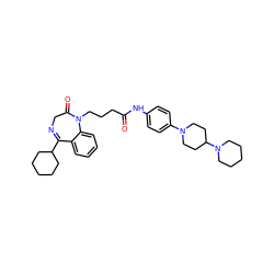 O=C(CCCN1C(=O)CN=C(C2CCCCC2)c2ccccc21)Nc1ccc(N2CCC(N3CCCCC3)CC2)cc1 ZINC000029481012