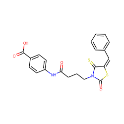 O=C(CCCN1C(=O)S/C(=C/c2ccccc2)C1=S)Nc1ccc(C(=O)O)cc1 ZINC000001236312