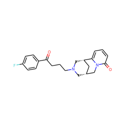 O=C(CCCN1C[C@@H]2C[C@H](C1)c1cccc(=O)n1C2)c1ccc(F)cc1 ZINC000040939603