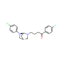 O=C(CCCN1C[C@H]2C[C@H]1N(c1ccc(Cl)cc1)C2)c1ccc(F)cc1 ZINC000261190794