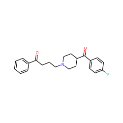 O=C(CCCN1CCC(C(=O)c2ccc(F)cc2)CC1)c1ccccc1 ZINC000013731510