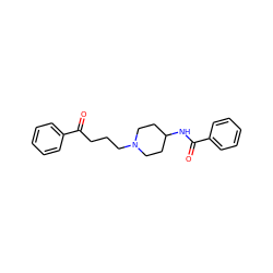 O=C(CCCN1CCC(NC(=O)c2ccccc2)CC1)c1ccccc1 ZINC000013761786