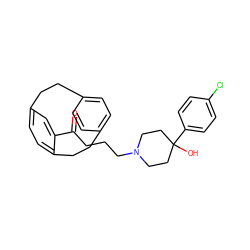 O=C(CCCN1CCC(O)(c2ccc(Cl)cc2)CC1)c1cc2ccc1CCc1ccc(cc1)CC2 ZINC000064540857