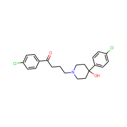 O=C(CCCN1CCC(O)(c2ccc(Cl)cc2)CC1)c1ccc(Cl)cc1 ZINC000002516029