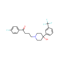 O=C(CCCN1CCC(O)(c2cccc(C(F)(F)F)c2)CC1)c1ccc(F)cc1 ZINC000000538505