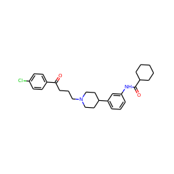 O=C(CCCN1CCC(c2cccc(NC(=O)C3CCCCC3)c2)CC1)c1ccc(Cl)cc1 ZINC000028710573