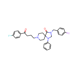 O=C(CCCN1CCC2(CC1)C(=O)N(Cc1ccc(I)cc1)CN2c1ccccc1)c1ccc(F)cc1 ZINC000027424817