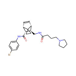 O=C(CCCN1CCCC1)NC[C@H]1[C@H](C(=O)Nc2ccc(Br)cc2)[C@@H]2C=C[C@H]1C21CC1 ZINC000168538003