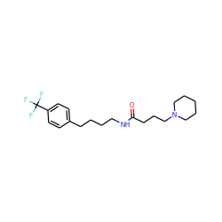 O=C(CCCN1CCCCC1)NCCCCc1ccc(C(F)(F)F)cc1 ZINC000096939852