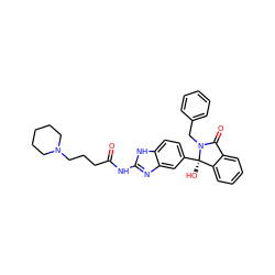 O=C(CCCN1CCCCC1)Nc1nc2cc([C@]3(O)c4ccccc4C(=O)N3Cc3ccccc3)ccc2[nH]1 ZINC000116256818