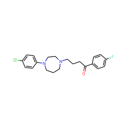 O=C(CCCN1CCCN(c2ccc(Cl)cc2)CC1)c1ccc(F)cc1 ZINC000040405752