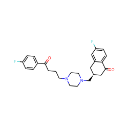 O=C(CCCN1CCN(C[C@@H]2CC(=O)c3ccc(F)cc3C2)CC1)c1ccc(F)cc1 ZINC000022940221