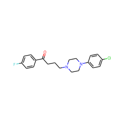 O=C(CCCN1CCN(c2ccc(Cl)cc2)CC1)c1ccc(F)cc1 ZINC000028394173