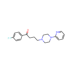 O=C(CCCN1CCN(c2ccccn2)CC1)c1ccc(F)cc1 ZINC000002596977