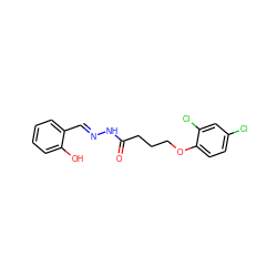 O=C(CCCOc1ccc(Cl)cc1Cl)N/N=C/c1ccccc1O ZINC000001953442