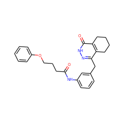 O=C(CCCOc1ccccc1)Nc1cccc(Cc2n[nH]c(=O)c3c2CCCC3)c1 ZINC000167358074