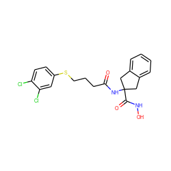 O=C(CCCSc1ccc(Cl)c(Cl)c1)NC1(C(=O)NO)Cc2ccccc2C1 ZINC000026382083