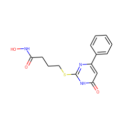 O=C(CCCSc1nc(-c2ccccc2)cc(=O)[nH]1)NO ZINC000035050402