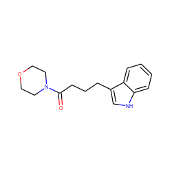 O=C(CCCc1c[nH]c2ccccc12)N1CCOCC1 ZINC000000280650