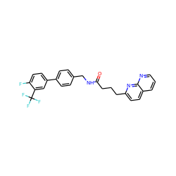 O=C(CCCc1ccc2cccnc2n1)NCc1ccc(-c2ccc(F)c(C(F)(F)F)c2)cc1 ZINC000095579453