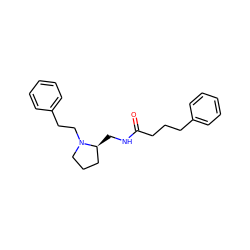 O=C(CCCc1ccccc1)NC[C@H]1CCCN1CCc1ccccc1 ZINC000013586767