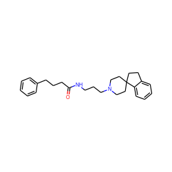 O=C(CCCc1ccccc1)NCCCN1CCC2(CCc3ccccc32)CC1 ZINC000013679939