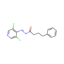 O=C(CCCc1ccccc1)NNc1c(Cl)cncc1Cl ZINC000084654749