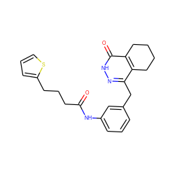 O=C(CCCc1cccs1)Nc1cccc(Cc2n[nH]c(=O)c3c2CCCC3)c1 ZINC000167832362