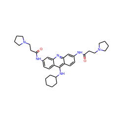 O=C(CCN1CCCC1)Nc1ccc2c(NC3CCCCC3)c3ccc(NC(=O)CCN4CCCC4)cc3nc2c1 ZINC000027518782