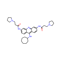 O=C(CCN1CCCC1)Nc1ccc2c(NC3CCCCCC3)c3ccc(NC(=O)CCN4CCCC4)cc3nc2c1 ZINC000049771329