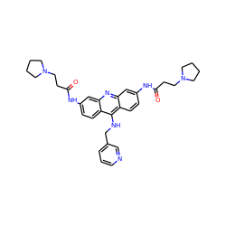 O=C(CCN1CCCC1)Nc1ccc2c(NCc3cccnc3)c3ccc(NC(=O)CCN4CCCC4)cc3nc2c1 ZINC000027517523