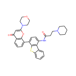 O=C(CCN1CCCCC1)Nc1ccc(-c2cccc3c(=O)cc(N4CCOCC4)oc23)c2sc3ccccc3c12 ZINC000101696567