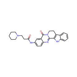 O=C(CCN1CCCCC1)Nc1ccc2nc3n(c(=O)c2c1)CCc1c-3[nH]c2ccccc12 ZINC000049783875