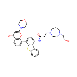 O=C(CCN1CCCN(CCO)CC1)Nc1ccc(-c2cccc3c(=O)cc(N4CCOCC4)oc23)c2sc3ccccc3c12 ZINC000101696137