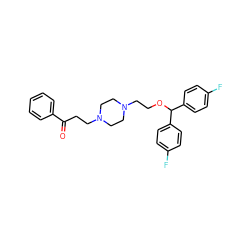 O=C(CCN1CCN(CCOC(c2ccc(F)cc2)c2ccc(F)cc2)CC1)c1ccccc1 ZINC000022927398