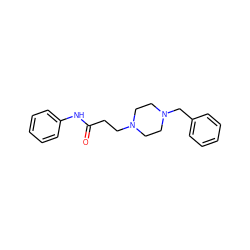 O=C(CCN1CCN(Cc2ccccc2)CC1)Nc1ccccc1 ZINC000019841436