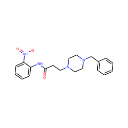 O=C(CCN1CCN(Cc2ccccc2)CC1)Nc1ccccc1[N+](=O)[O-] ZINC000026751520