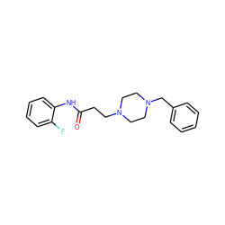 O=C(CCN1CCN(Cc2ccccc2)CC1)Nc1ccccc1F ZINC000019841600