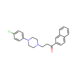 O=C(CCN1CCN(c2ccc(Cl)cc2)CC1)c1ccc2ccccc2c1 ZINC000013861795