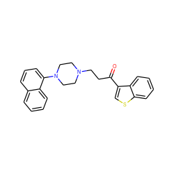 O=C(CCN1CCN(c2cccc3ccccc23)CC1)c1csc2ccccc12 ZINC000013861813