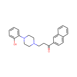 O=C(CCN1CCN(c2ccccc2O)CC1)c1ccc2ccccc2c1 ZINC000013861798