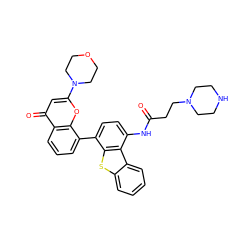 O=C(CCN1CCNCC1)Nc1ccc(-c2cccc3c(=O)cc(N4CCOCC4)oc23)c2sc3ccccc3c12 ZINC000101696183