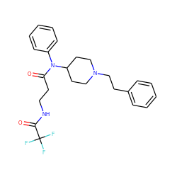 O=C(CCNC(=O)C(F)(F)F)N(c1ccccc1)C1CCN(CCc2ccccc2)CC1 ZINC000036216363