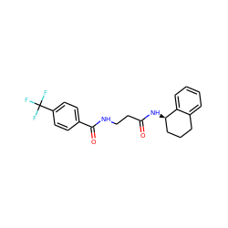 O=C(CCNC(=O)c1ccc(C(F)(F)F)cc1)N[C@@H]1CCCc2ccccc21 ZINC000169340532